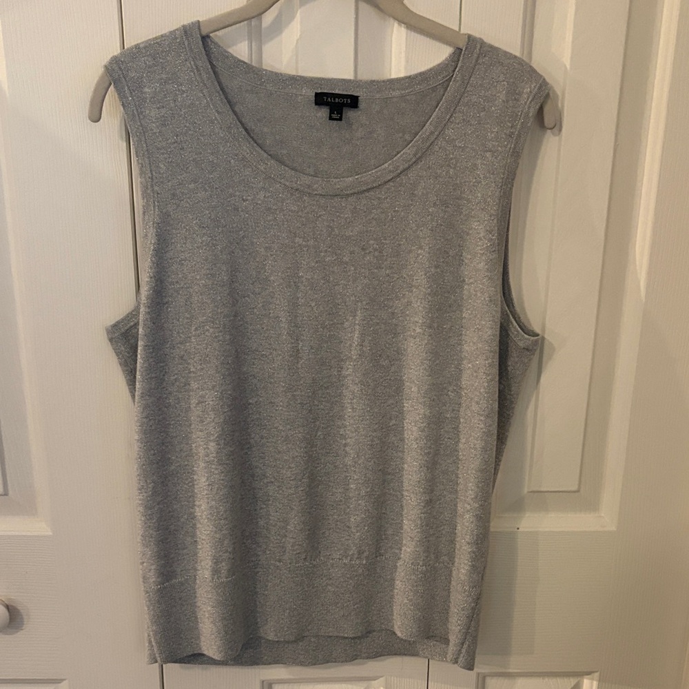 Talbots Silver-Gray Sleeveless Knit Shell